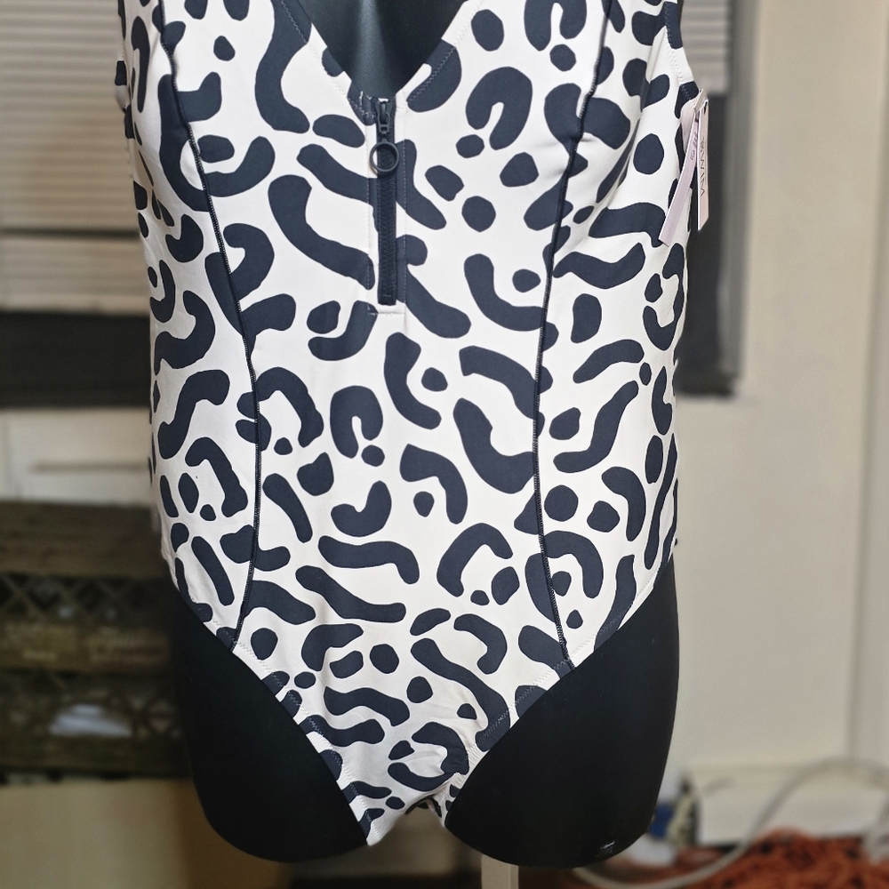 Black and Cream PINK By Victoria Secret Animal Print Swimsuit